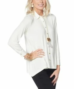 Best deal 👍 MarlaWynne WynneLayers Button-Front Butterfly 👕 Shirt Black 🔥 -Outlet MarlaWynne Sales unnamed file 1651