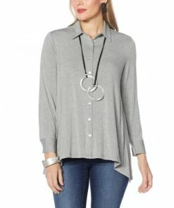 Best deal 👍 MarlaWynne WynneLayers Button-Front Butterfly 👕 Shirt Black 🔥 -Outlet MarlaWynne Sales unnamed file 1652