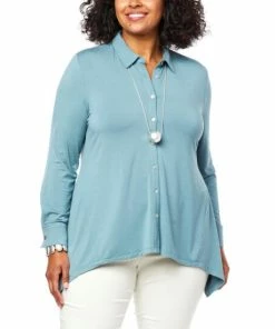 Best deal 👍 MarlaWynne WynneLayers Button-Front Butterfly 👕 Shirt Black 🔥 -Outlet MarlaWynne Sales unnamed file 1654