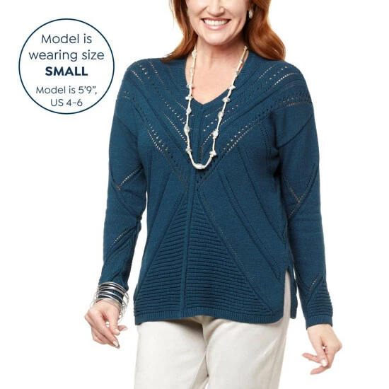 Promo 😍 MarlaWynne WynneLayers Engineered Pointelle Stitch Sweater Black ❤️ 5 Promo 😍 MarlaWynne WynneLayers Engineered Pointelle Stitch Sweater Black ❤️ - Image 3