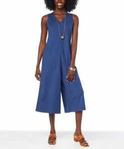 Outlet 🎉 MarlaWynne Ponte Knit Jumpsuit With Pockets Indigo Print 😍 -Outlet MarlaWynne Sales unnamed file 1670