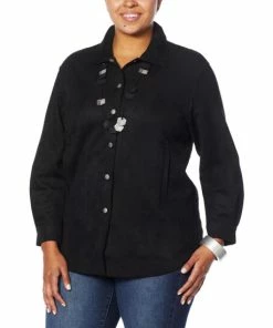 Budget ✨ MarlaWynne WynneLayers Stretch Faux Suede 👚 Shirt Jacket Oyster 🔔 -Outlet MarlaWynne Sales unnamed file 1673