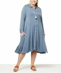 New ⭐ MarlaWynne WynneLayers Viscose 👚 Shirt 👗 Dress Light Heather Gray 🛒 -Outlet MarlaWynne Sales unnamed file 1724
