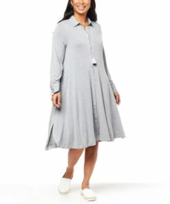 New ⭐ MarlaWynne WynneLayers Viscose 👚 Shirt 👗 Dress Light Heather Gray 🛒 -Outlet MarlaWynne Sales unnamed file 1725