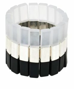 Promo 😍 MarlaWynne Colorblock Stretch Bracelet Goldtone/black 🌟