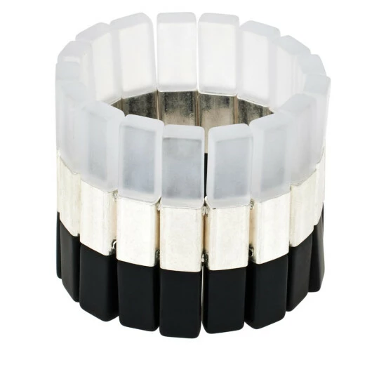 Promo ๐ MarlaWynne Colorblock Stretch Bracelet Goldtone/black ๐ 3 Promo ๐ MarlaWynne Colorblock Stretch Bracelet Goldtone/black ๐