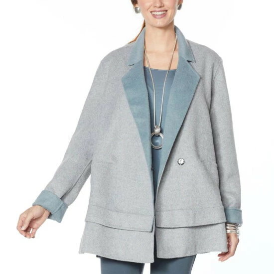 Best Sale ๐ MarlaWynne WynneLayers Reversible Melton Car ๐งฅ Coat Light Heather Gray โ 9 Best Sale ๐ MarlaWynne WynneLayers Reversible Melton Car ๐งฅ Coat Light Heather Gray โ - Image 7