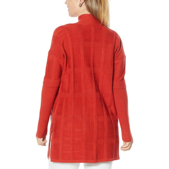 New ๐งจ MarlaWynne SoftKNIT Plaid Textured Drama Topper Ecru ๐ 4 New ๐งจ MarlaWynne SoftKNIT Plaid Textured Drama Topper Ecru ๐ - Image 2