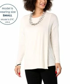 Top 10 🥰 MarlaWynne WynneLayers Crewneck Jersey Knit Tee With Overlap Detail Creme Fraiche ⭐ -Outlet MarlaWynne Sales unnamed file 179