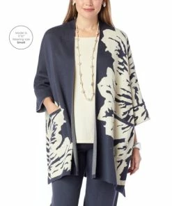 Brand new 🛒 MarlaWynne Jacquard Knit Drama Topper Sea Mist Combo 👍 -Outlet MarlaWynne Sales unnamed file 1803