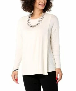 Top 10 🥰 MarlaWynne WynneLayers Crewneck Jersey Knit Tee With Overlap Detail Creme Fraiche ⭐ -Outlet MarlaWynne Sales unnamed file 185