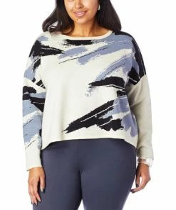 Hot Sale 🧨 MarlaWynne Brushstroke Jacquard Knitted Sweater Pearl Heather Gray ✨ -Outlet MarlaWynne Sales unnamed file 1852