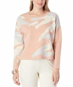 Hot Sale 🧨 MarlaWynne Brushstroke Jacquard Knitted Sweater Pearl Heather Gray ✨ -Outlet MarlaWynne Sales unnamed file 1853