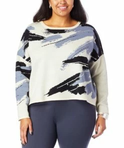 Hot Sale 🧨 MarlaWynne Brushstroke Jacquard Knitted Sweater Pearl Heather Gray ✨ -Outlet MarlaWynne Sales unnamed file 1854