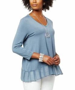 Buy 😉 MarlaWynne WynneLayers Mixed Media Top Black 😀 -Outlet MarlaWynne Sales unnamed file 1876