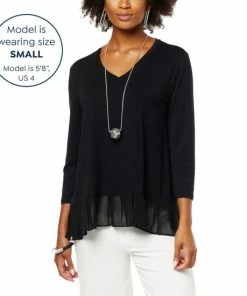 Buy 😉 MarlaWynne WynneLayers Mixed Media Top Black 😀 -Outlet MarlaWynne Sales unnamed file 1878