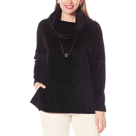 Top 10 โค๏ธ MarlaWynne WynneLayers Velour Knit Cowl-Neck Top Light Heather Gray ๐ 6 Top 10 โค๏ธ MarlaWynne WynneLayers Velour Knit Cowl-Neck Top Light Heather Gray ๐ - Image 4