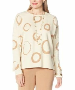 Buy 🔔 MarlaWynne SoftKNIT Circles Jacquard Boxy Sweater Light Heather Gray/twilight Blue ✔️ -Outlet MarlaWynne Sales unnamed file 1918