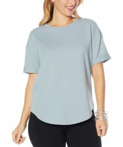 Best Sale ๐งจ MarlaWynne WynneLayers French Terry Short-Sleeve Tee Basil ๐