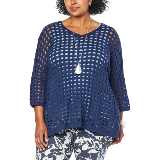 Cheapest ๐ MarlaWynne WynneLayers Open Stitch Cotton Knit Top Indigo โ๏ธ 5 Cheapest ๐ MarlaWynne WynneLayers Open Stitch Cotton Knit Top Indigo โ๏ธ - Image 3