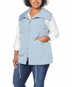 Hot Sale 🌟 MarlaWynne WynneLayers Everywhere Drawstring Vest Faded Blue 👍 -Outlet MarlaWynne Sales unnamed file 1965