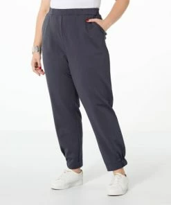 Cheap 😉 MarlaWynne WynneLayers Double Knit Jogger With Gathered Cuff Black 🌟 -Outlet MarlaWynne Sales unnamed file 197