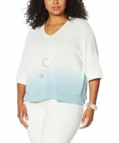 Promo 😉 MarlaWynne Dip Dye Boxy Knit Pullover Stone Blue 🧨 -Outlet MarlaWynne Sales unnamed file 1977