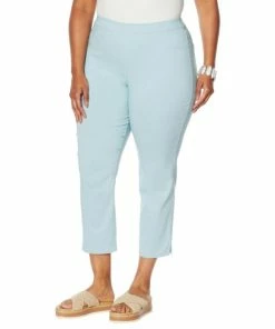 Top 10 😉 MarlaWynne FLATTERfit Melange Stretch Twill Capri Pant Cloud 🔔 -Outlet MarlaWynne Sales unnamed file 1983