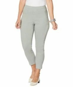 Top 10 😉 MarlaWynne FLATTERfit Melange Stretch Twill Capri Pant Cloud 🔔 -Outlet MarlaWynne Sales unnamed file 1987