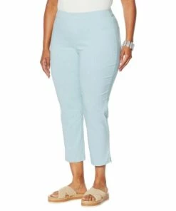 Top 10 😉 MarlaWynne FLATTERfit Melange Stretch Twill Capri Pant Cloud 🔔 -Outlet MarlaWynne Sales unnamed file 1989