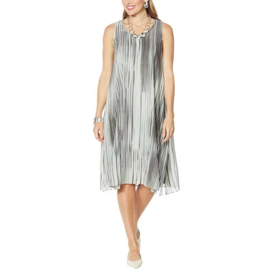 Cheap โ MarlaWynne WynneLayers Chiffon Overlay Tank ๐ Dress Sage Stripe โญ 6 Cheap โ MarlaWynne WynneLayers Chiffon Overlay Tank ๐ Dress Sage Stripe โญ - Image 4