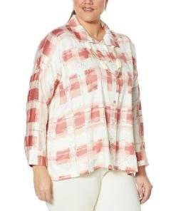 Top 10 🛒 MarlaWynne WynneLayers Painted Plaid Button-Front 👚 Shirt Dark Slate 🔔 -Outlet MarlaWynne Sales unnamed file 2076