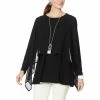 Deals 🎉 MarlaWynne WynneLayers Chiffon Overlay Handkerchief Hem Poncho Top Black ❤️