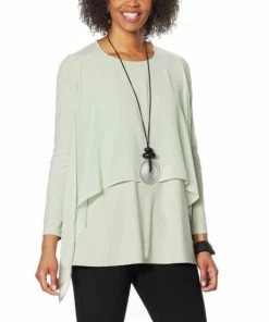 Deals 🎉 MarlaWynne WynneLayers Chiffon Overlay Handkerchief Hem Poncho Top Black ❤️ -Outlet MarlaWynne Sales unnamed file 2106