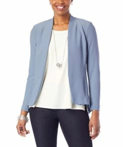Cheapest ❤️ MarlaWynne WynneLayers Luxe Crepe Collarless Blazer Storm Blue 👏 -Outlet MarlaWynne Sales unnamed file 2112
