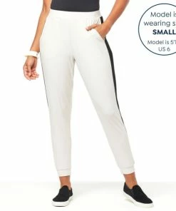 Best Pirce ✨ MarlaWynne WynneLayers Luxe Crepe Jogger Pant With Side Stripe Black/oyster Combo 🔥 -Outlet MarlaWynne Sales unnamed file 2173