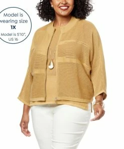 Hot Sale 🌟 MarlaWynne WynneCollection Sweater Knit Mesh Stitch Zip-Up Jacket Cloud 🤩 -Outlet MarlaWynne Sales unnamed file 2200