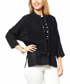 Hot Sale 🌟 MarlaWynne WynneCollection Sweater Knit Mesh Stitch Zip-Up Jacket Cloud 🤩 -Outlet MarlaWynne Sales unnamed file 2202