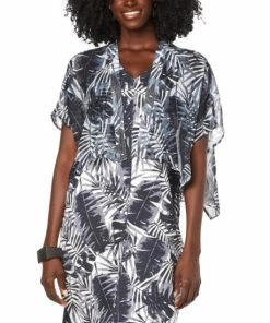 Cheapest ✨ MarlaWynne WynneLayers Printed Chiffon Cropped Topper Black Palm 😉 -Outlet MarlaWynne Sales unnamed file 2262