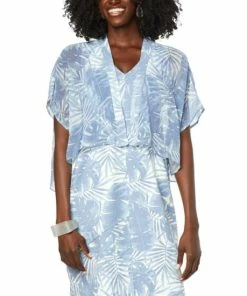 Cheapest ✨ MarlaWynne WynneLayers Printed Chiffon Cropped Topper Black Palm 😉 -Outlet MarlaWynne Sales unnamed file 2264