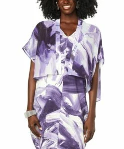 Cheapest ✨ MarlaWynne WynneLayers Printed Chiffon Cropped Topper Black Palm 😉 -Outlet MarlaWynne Sales unnamed file 2266