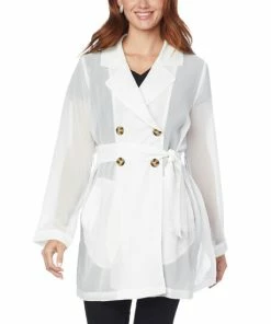 Cheap 🔔 MarlaWynne WynneLayers Chiffon Trench 🧥 Coat Cloud ❤️