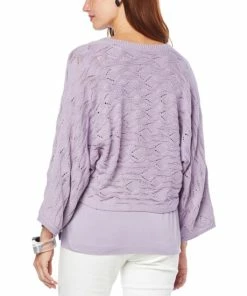 Best Sale 😀 MarlaWynne WynneLayers Open Stitch Sweater Knit Popover Lavender 🌟 -Outlet MarlaWynne Sales unnamed file 2283