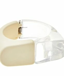 Deals 🌟 MarlaWynne Bi-Color Clear Station Hinged Bangle Bracelet Cream/clear 😀 -Outlet MarlaWynne Sales unnamed file 2293