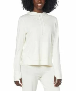 Flash Sale 😍 MarlaWynne WynneLayers Cotton-Blend Hoodie With Pointelle Stitch Creme Fraiche ⌛