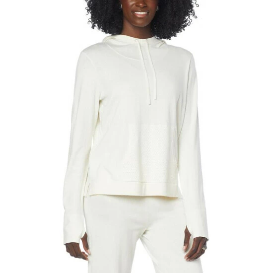 Flash Sale ๐ MarlaWynne WynneLayers Cotton-Blend Hoodie With Pointelle Stitch Creme Fraiche โ 6 Flash Sale ๐ MarlaWynne WynneLayers Cotton-Blend Hoodie With Pointelle Stitch Creme Fraiche โ - Image 4