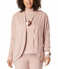 Deals ✔️ MarlaWynne WynneLayers Hooded Drawstring Cardigan Rose 👏