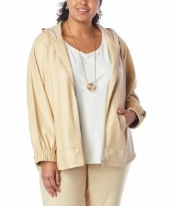 Best Sale 🎁 MarlaWynne WynneLayers Faux Leather Hooded Jacket Almond 🎉 -Outlet MarlaWynne Sales unnamed file 2335