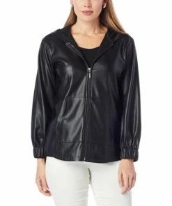 Best Sale 🎁 MarlaWynne WynneLayers Faux Leather Hooded Jacket Almond 🎉 -Outlet MarlaWynne Sales unnamed file 2337