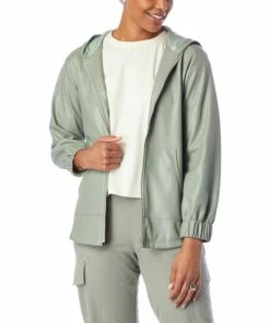 Best Sale 🎁 MarlaWynne WynneLayers Faux Leather Hooded Jacket Almond 🎉 -Outlet MarlaWynne Sales unnamed file 2338